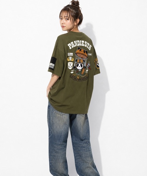 PANDIESTA(パンディエスタ)の「パラシュートパンダTシャツ(M2)(Tシャツ/カットソー・メンズ・ホワイト/ブラック/カーキ・M/L/XXL/XL)」の5枚目の写真