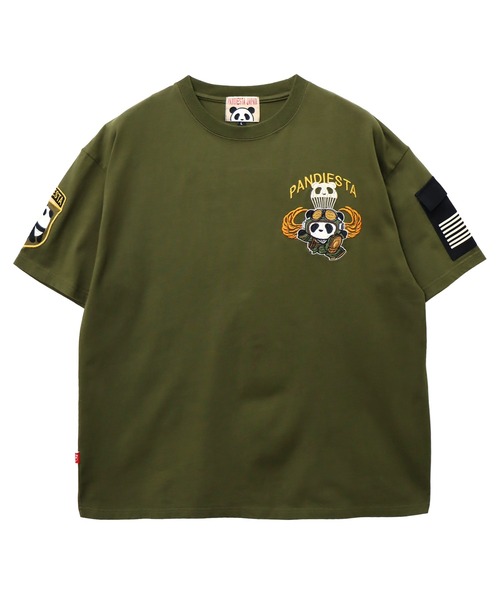 PANDIESTA(パンディエスタ)の「パラシュートパンダTシャツ(M2)(Tシャツ/カットソー・メンズ・ホワイト/ブラック/カーキ・M/L/XXL/XL)」の6枚目の写真