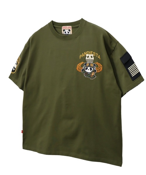 PANDIESTA(パンディエスタ)の「パラシュートパンダTシャツ(M2)(Tシャツ/カットソー・メンズ・ホワイト/ブラック/カーキ・M/L/XXL/XL)」の7枚目の写真