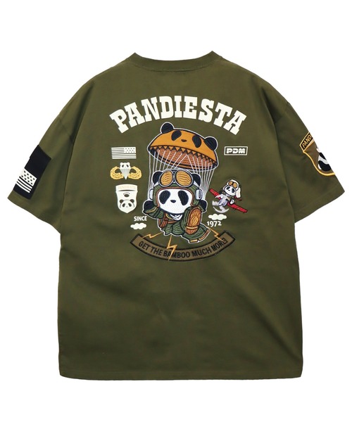 PANDIESTA(パンディエスタ)の「パラシュートパンダTシャツ(M2)(Tシャツ/カットソー・メンズ・ホワイト/ブラック/カーキ・M/L/XXL/XL)」の10枚目の写真