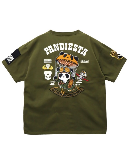 PANDIESTA(パンディエスタ)の「パラシュートパンダTシャツ(M2)(Tシャツ/カットソー・メンズ・ホワイト/ブラック/カーキ・M/L/XXL/XL)」の9枚目の写真