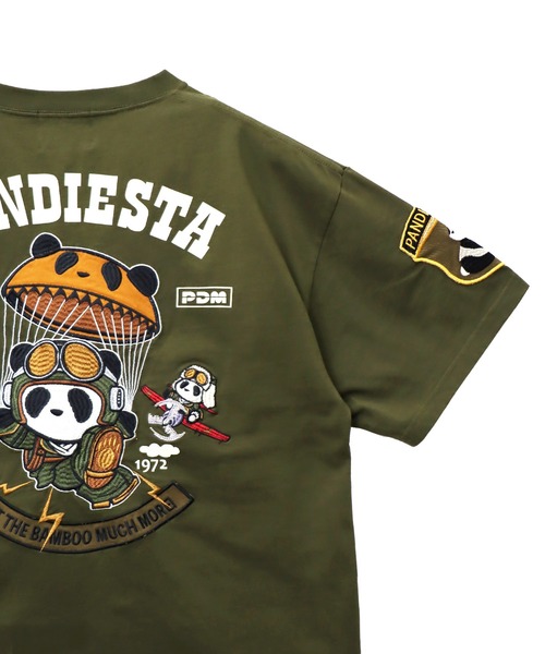 PANDIESTA(パンディエスタ)の「パラシュートパンダTシャツ(M2)(Tシャツ/カットソー・メンズ・ホワイト/ブラック/カーキ・M/L/XXL/XL)」の11枚目の写真