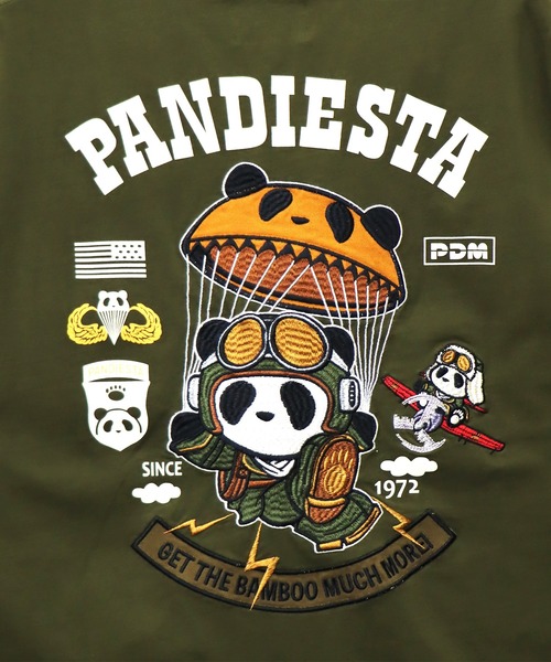 PANDIESTA(パンディエスタ)の「パラシュートパンダTシャツ(M2)(Tシャツ/カットソー・メンズ・ホワイト/ブラック/カーキ・M/L/XXL/XL)」の12枚目の写真