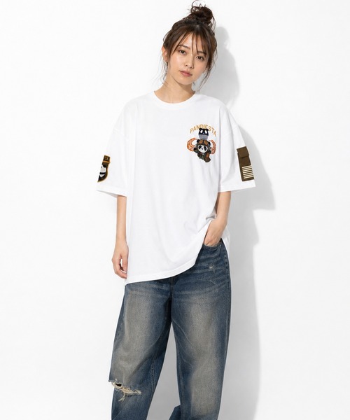PANDIESTA(パンディエスタ)の「パラシュートパンダTシャツ(M2)(Tシャツ/カットソー・メンズ・ホワイト/ブラック/カーキ・M/L/XXL/XL)」の13枚目の写真