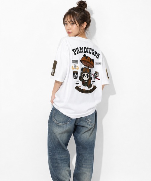 PANDIESTA(パンディエスタ)の「パラシュートパンダTシャツ(M2)(Tシャツ/カットソー・メンズ・ホワイト/ブラック/カーキ・M/L/XXL/XL)」の14枚目の写真