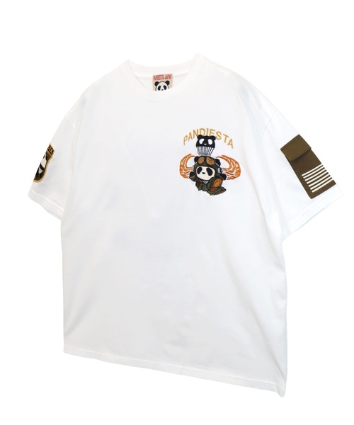 PANDIESTA(パンディエスタ)の「パラシュートパンダTシャツ(M2)(Tシャツ/カットソー・メンズ・ホワイト/ブラック/カーキ・M/L/XXL/XL)」の16枚目の写真