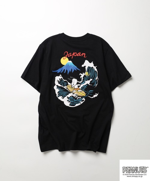 PEANUTS（ピーナッツ）の「PEANUTS 波柄 刺繍 天竺半袖Tシャツ（Tシャツ/カットソー・レディース・ブラック/オフホワイト・LL/S/M/L）」の8枚目の写真