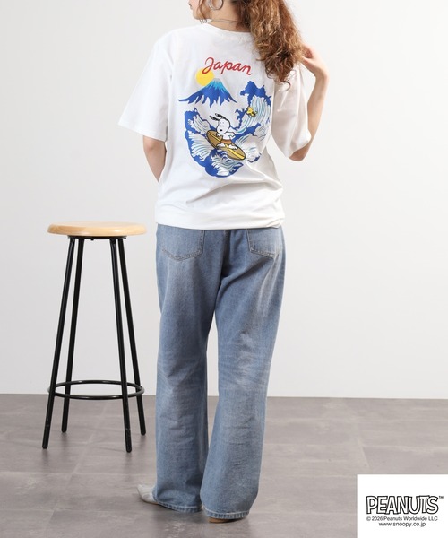 PEANUTS（ピーナッツ）の「PEANUTS 波柄 刺繍 天竺半袖Tシャツ（Tシャツ/カットソー・レディース・ブラック/オフホワイト・LL/S/M/L）」の20枚目の写真