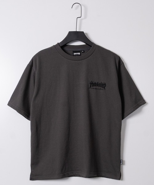 THRASHER(スラッシャー)の「【at】〔THRASHER/スラッシャー〕ZOZO限定 フレイムロゴアップリケ スウェットTシャツ セットアップ展開有(Tシャツ/カットソー・メンズ・チャコールグレー/ブラック/アッシュグレー・X-LARGE/LARGE/MEDIUM)」の12枚目の写真