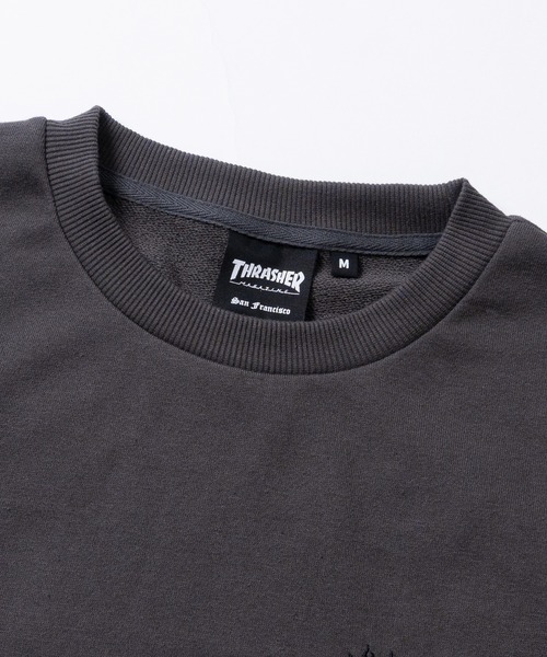 THRASHER(スラッシャー)の「【at】〔THRASHER/スラッシャー〕ZOZO限定 フレイムロゴアップリケ スウェットTシャツ セットアップ展開有(Tシャツ/カットソー・メンズ・チャコールグレー/ブラック/アッシュグレー・X-LARGE/LARGE/MEDIUM)」の4枚目の写真