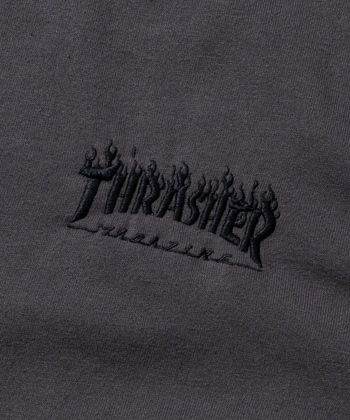 THRASHER(スラッシャー)の「【at】〔THRASHER/スラッシャー〕ZOZO限定 フレイムロゴアップリケ スウェットTシャツ セットアップ展開有(Tシャツ/カットソー・メンズ・チャコールグレー/ブラック/アッシュグレー・X-LARGE/LARGE/MEDIUM)」の5枚目の写真
