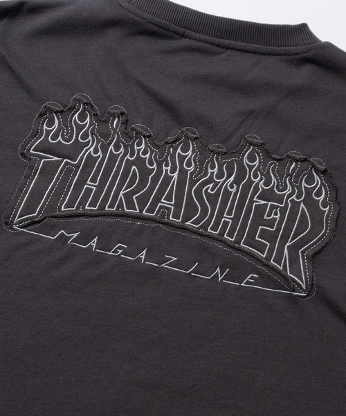 THRASHER(スラッシャー)の「【at】〔THRASHER/スラッシャー〕ZOZO限定 フレイムロゴアップリケ スウェットTシャツ セットアップ展開有(Tシャツ/カットソー・メンズ・チャコールグレー/ブラック/アッシュグレー・X-LARGE/LARGE/MEDIUM)」の8枚目の写真