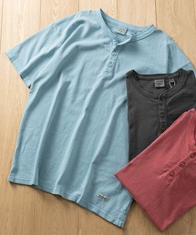Goodwear（グッドウェア）の「【h】〔Goodwear/グッドウェア〕USAコットン ヘビーウェイト ヘンリーネック ピグメント半袖Tシャツ/無地T（Tシャツ/カットソー）」