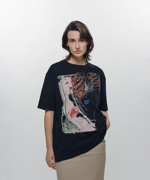 KEISUKEYOSHIDA(ケイスケヨシダ)の「Raco T-shirt(Tシャツ/カットソー・レディース・ブラック/ホワイト・L/M/S)」の1枚目の写真