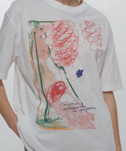KEISUKEYOSHIDA(ケイスケヨシダ)の「Raco T-shirt(Tシャツ/カットソー・レディース・ブラック/ホワイト・L/M/S)」の3枚目の写真