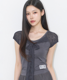 セール】ロジレーススクエアネックTピンク（Tシャツ/カットソー 