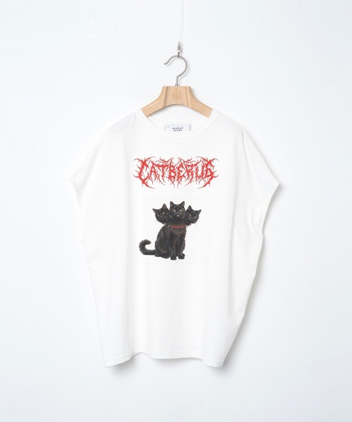 bedsidedrama（ベットサイドドラマ）の「BEDSIDEDRAMA/ベッドサイドドラマ/CATBERUS Dress Tee（Tシャツ/カットソー・レディース・ブラック/ホワイト/ピンク・1）」の7枚目の写真