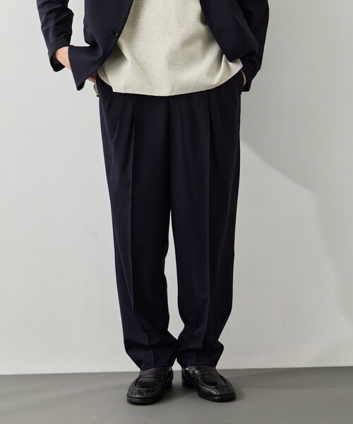 GOOD PEOPLE GOOD STITCHING GOOD PRODUCT(グッドピープルグッドスティッチンググッドプロダクト)の「3-Tuck Drawstring Easy Pants(スラックス・メンズ・カーキ/ネイビー・L/M/S)」の1枚目の写真