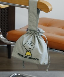 SNOOPY スヌーピー 巾着トートバッグ 刺繍 アップリケ