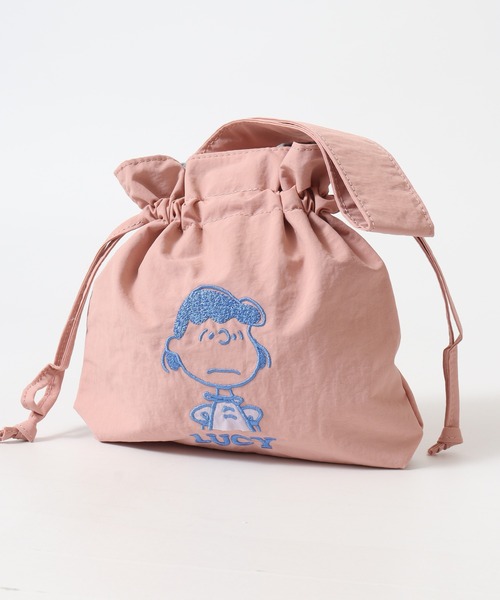 SNOOPY(スヌーピー)の「SNOOPY スヌーピー 巾着トートバッグ 刺繍 アップリケ(トートバッグ・レディース・ブラック/ブルー/グレー/グリーン/ピンク・FREE)」の18枚目の写真