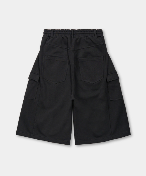 EXCONTAINER（エックスコンテナ）の「カーゴバミューダスウェットパンツ（ブラック）（その他パンツ・メンズ・その他・MEDIUM/LARGE/X-LARGE）」の2枚目の写真