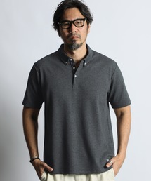 'COOLFIBER' PLATING FUNCTIONAL SMART POLO:吸水速乾・防シワ クールファイバー 台衿付 ボタンダウン ビジカジ 綺麗目ポロシャツ