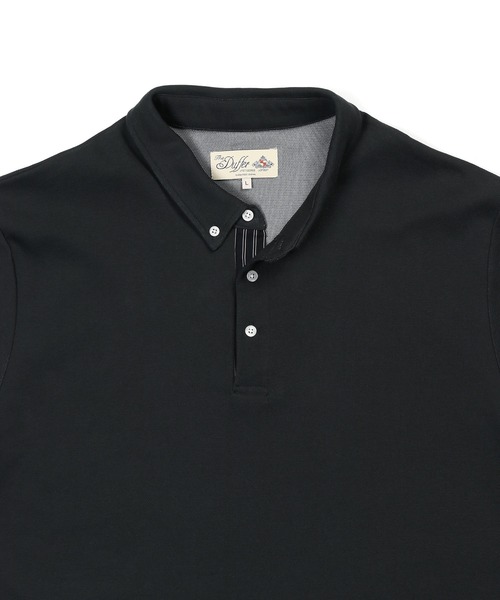 The DUFFER of ST.GEORGE(ザダファーオブセントジョージ)の「'COOLFIBER' PLATING FUNCTIONAL SMART POLO:吸水速乾・防シワ クールファイバー 台衿付 ボタンダウン ビジカジ 綺麗目ポロシャツ(ポロシャツ・メンズ・チャコールグレー/ブラック/ホワイト/ネイビー・X-LARGE/LARGE/MEDIUM/SMALL)」の20枚目の写真