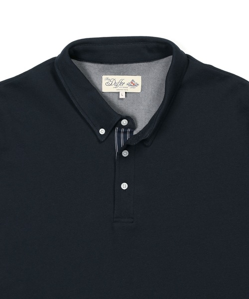 The DUFFER of ST.GEORGE(ザダファーオブセントジョージ)の「'COOLFIBER' PLATING FUNCTIONAL SMART POLO:吸水速乾・防シワ クールファイバー 台衿付 ボタンダウン ビジカジ 綺麗目ポロシャツ(ポロシャツ・メンズ・チャコールグレー/ブラック/ホワイト/ネイビー・X-LARGE/LARGE/MEDIUM/SMALL)」の22枚目の写真