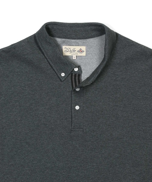 The DUFFER of ST.GEORGE(ザダファーオブセントジョージ)の「'COOLFIBER' PLATING FUNCTIONAL SMART POLO:吸水速乾・防シワ クールファイバー 台衿付 ボタンダウン ビジカジ 綺麗目ポロシャツ(ポロシャツ・メンズ・チャコールグレー/ブラック/ホワイト/ネイビー・X-LARGE/LARGE/MEDIUM/SMALL)」の21枚目の写真