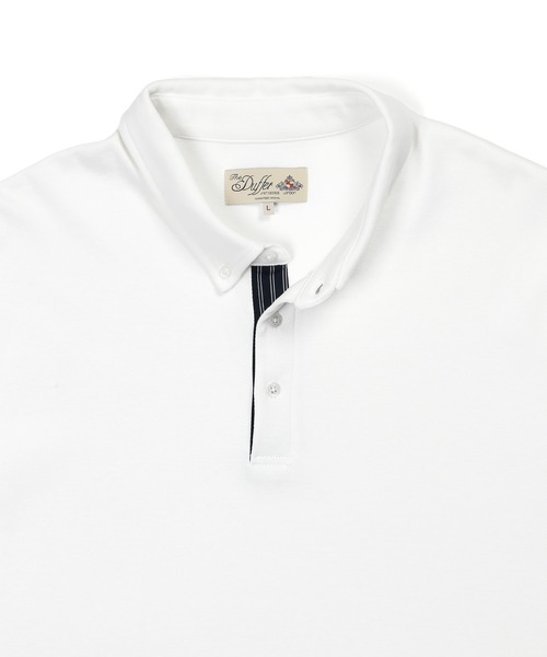 The DUFFER of ST.GEORGE(ザダファーオブセントジョージ)の「'COOLFIBER' PLATING FUNCTIONAL SMART POLO:吸水速乾・防シワ クールファイバー 台衿付 ボタンダウン ビジカジ 綺麗目ポロシャツ(ポロシャツ・メンズ・チャコールグレー/ブラック/ホワイト/ネイビー・X-LARGE/LARGE/MEDIUM/SMALL)」の19枚目の写真