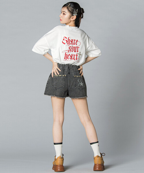 ZIDDY(ジディ)の「シェアユアハート・ロゴTシャツ(130~160cm)(Tシャツ/カットソー・キッズ・ホワイト/ブラック・130cm/150cm/140cm/FREE)」の7枚目の写真