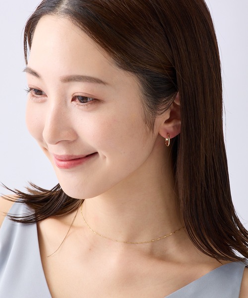 CALIN　STANDARD（カリンスタンダード）の「◆金属アレルギー対応◆◆made in japan◆【片手でスムースワンタッチ】スリムビジュー　ミニスムースピアス（ピアス（両耳用）・レディース・ピンクゴールド/ゴールド/シルバー・FREE）」の4枚目の写真