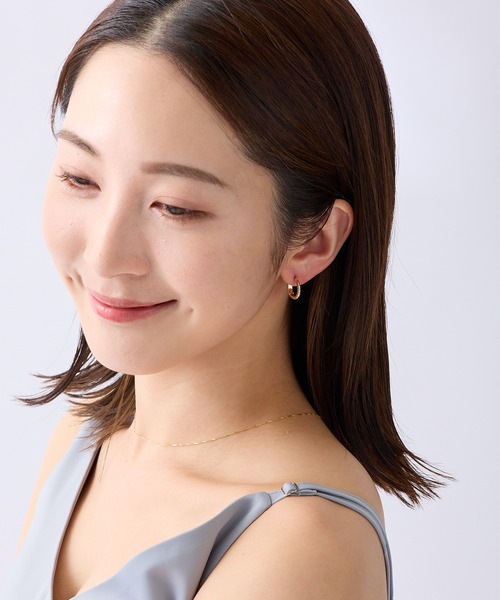 CALIN　STANDARD（カリンスタンダード）の「◆金属アレルギー対応◆◆made in japan◆【片手でスムースワンタッチ】スリムビジュー　ミニスムースピアス（ピアス（両耳用）・レディース・ピンクゴールド/ゴールド/シルバー・FREE）」の6枚目の写真