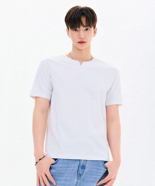CHASECULT（チェイスカルト）の「男性ネック変形半袖Tシャツ-FBZK5807C01（Tシャツ/カットソー・メンズ・ホワイト・100/105/110/115/95）」の5枚目の写真