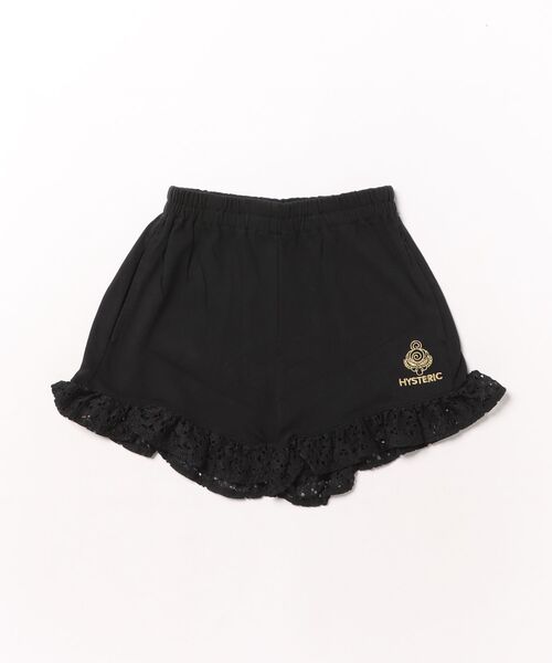 HYSTERIC MINI(ヒステリックミニ)の「フリルレース付き ショートパンツ(その他パンツ・キッズ・ブラック/ホワイト・100)」の2枚目の写真