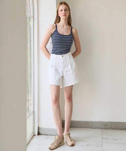 SLOWLOLLI(スローローリ)の「Daily fit cami top_4 Colors(Tシャツ/カットソー・レディース・アイボリー/ブラック/ライトグレー/ネイビー・FREE)」の7枚目の写真
