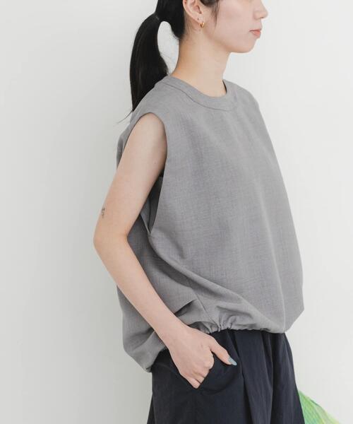 EKAL(エカル)の「『UR TECH DRYLUXE』ハイツイストフレンチスリーブブラウス(シャツ/ブラウス・レディース・ネイビー/ブルー系その他/グレー・ONE)」の7枚目の写真