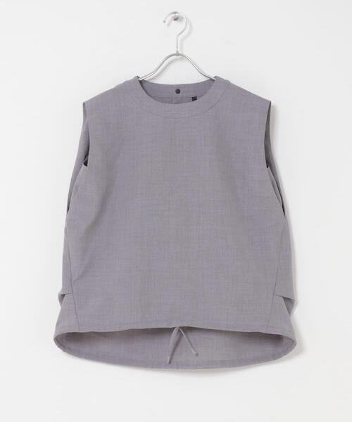 EKAL(エカル)の「『UR TECH DRYLUXE』ハイツイストフレンチスリーブブラウス(シャツ/ブラウス・レディース・ネイビー/ブルー系その他/グレー・ONE)」の11枚目の写真