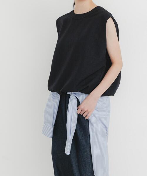 EKAL(エカル)の「『UR TECH DRYLUXE』ハイツイストフレンチスリーブブラウス(シャツ/ブラウス・レディース・ネイビー/ブルー系その他/グレー・ONE)」の15枚目の写真