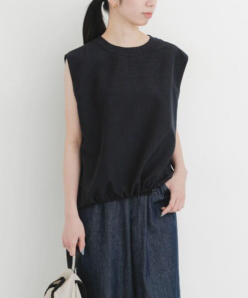 EKAL(エカル)の「『UR TECH DRYLUXE』ハイツイストフレンチスリーブブラウス(シャツ/ブラウス・レディース・ネイビー/ブルー系その他/グレー・ONE)」の18枚目の写真