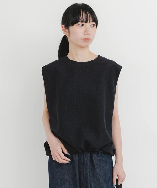 EKAL(エカル)の「『UR TECH DRYLUXE』ハイツイストフレンチスリーブブラウス(シャツ/ブラウス・レディース・ネイビー/ブルー系その他/グレー・ONE)」の20枚目の写真