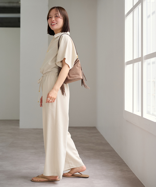 U by SPICK&SPAN(ユーバイスピックアンドスパン)の「フィブリルオールインワン(つなぎ/オールインワン・レディース・ベージュ/ネイビー・36/38)」の6枚目の写真