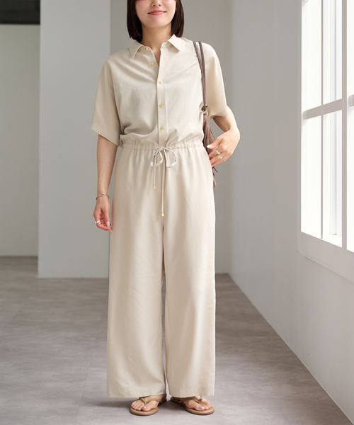 U by SPICK&SPAN(ユーバイスピックアンドスパン)の「フィブリルオールインワン(つなぎ/オールインワン・レディース・ベージュ/ネイビー・36/38)」の7枚目の写真