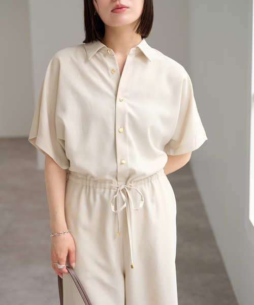U by SPICK&SPAN(ユーバイスピックアンドスパン)の「フィブリルオールインワン(つなぎ/オールインワン・レディース・ベージュ/ネイビー・36/38)」の8枚目の写真