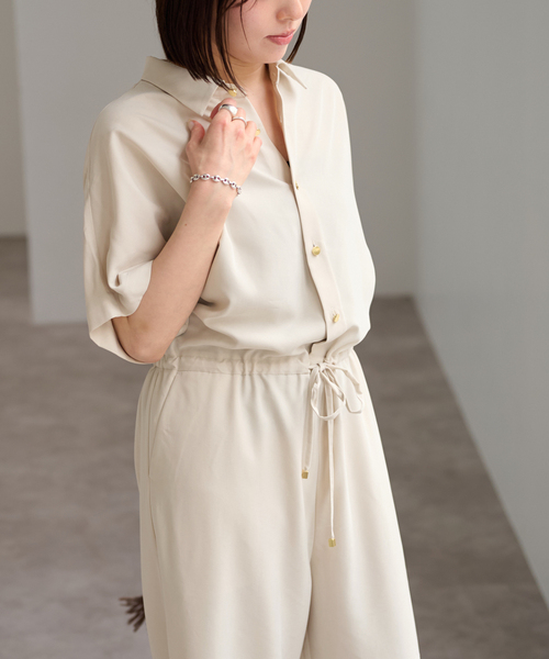 U by SPICK&SPAN(ユーバイスピックアンドスパン)の「フィブリルオールインワン(つなぎ/オールインワン・レディース・ベージュ/ネイビー・36/38)」の11枚目の写真