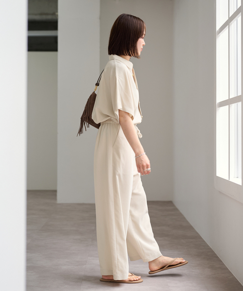 U by SPICK&SPAN(ユーバイスピックアンドスパン)の「フィブリルオールインワン(つなぎ/オールインワン・レディース・ベージュ/ネイビー・36/38)」の12枚目の写真
