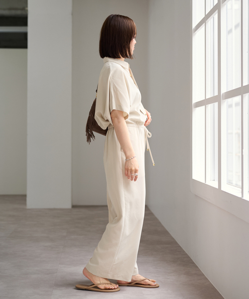 U by SPICK&SPAN(ユーバイスピックアンドスパン)の「フィブリルオールインワン(つなぎ/オールインワン・レディース・ベージュ/ネイビー・36/38)」の13枚目の写真