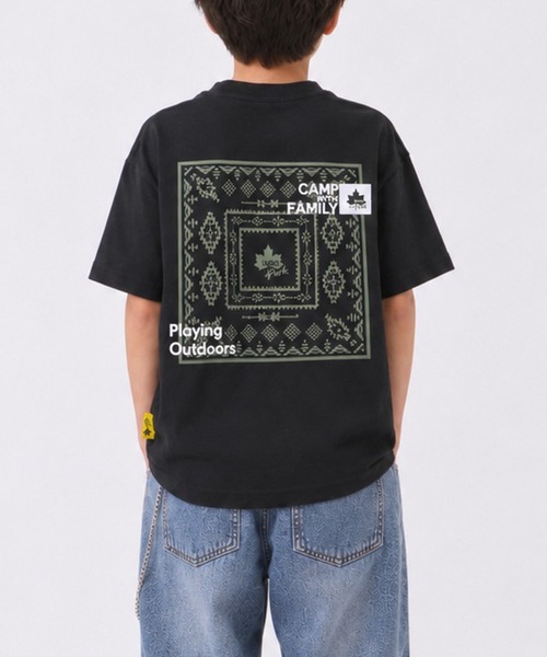 LOGOS（ロゴス）の「【30】〔LOGOS/ロゴス〕ドライコットン アソートデザイン クルーネック半袖Tシャツ 吸水速乾（Tシャツ/カットソー・キッズ・ベージュ系2/グリーン系1/ブラック系1/ブラック系2・140/130/160/150）」の2枚目の写真