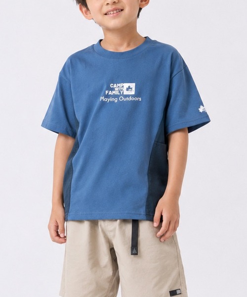 LOGOS(ロゴス)の「【30】〔LOGOS/ロゴス〕ドライコットン アソートデザイン クルーネック半袖Tシャツ 吸水速乾(Tシャツ/カットソー・キッズ・ベージュ系2/グリーン系1/ブラック系1/ブラック系2/ブルー系2・140/130/160/150)」の5枚目の写真