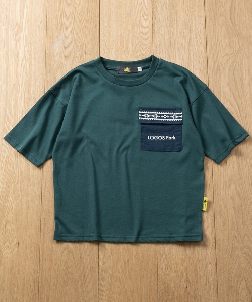 LOGOS(ロゴス)の「【30】〔LOGOS/ロゴス〕ドライコットン アソートデザイン クルーネック半袖Tシャツ 吸水速乾(Tシャツ/カットソー・キッズ・ベージュ系2/グリーン系1/ブラック系1/ブラック系2/ブルー系2・140/130/160/150)」の12枚目の写真